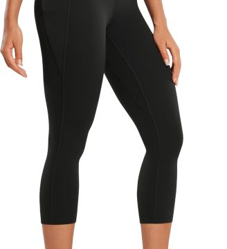 Womens Butterluxe Workout Capri Leggings with Pockets 21 Inches - High Waisted Gym Athletic Crop Yoga